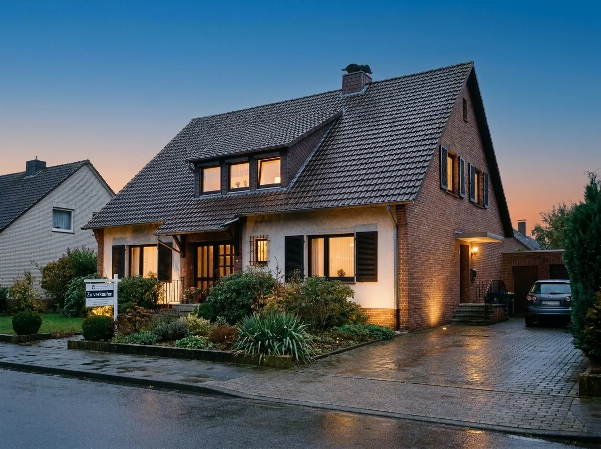 Haus in der Dämmerung – nachher